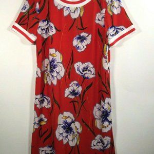 NWOT MADISON LEIGH Floral Short Sleeve Midi DRESS